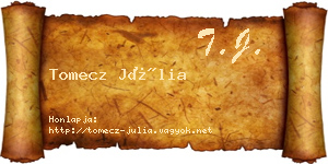 Tomecz Júlia névjegykártya