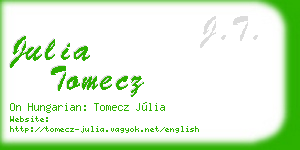 julia tomecz business card